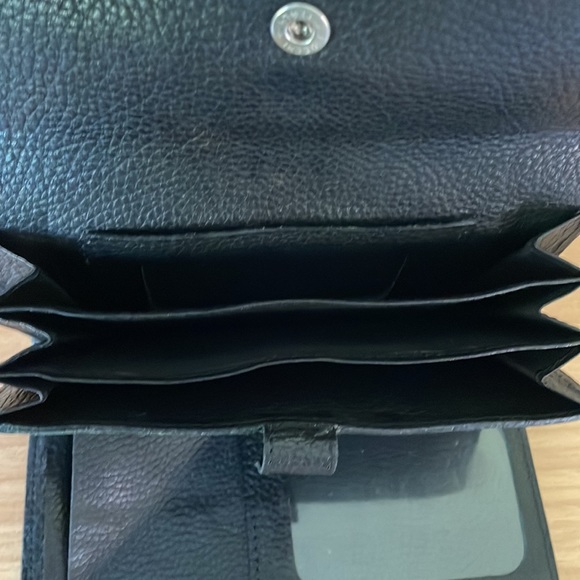 Trifold wallet in genuine pebble black leather - Picture 5 of 7